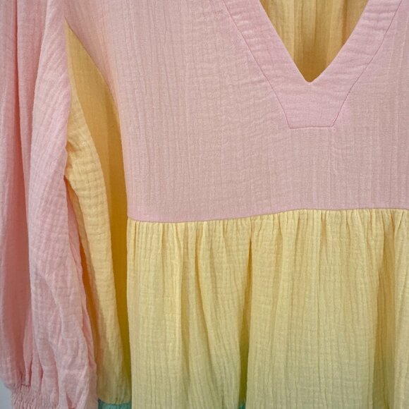 Pomander Place by Tuckernuck Sorbet Gauze Kenzo Dress Mini Dress sz XL NWOT - Picture 4 of 8